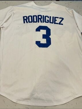Alex Rodriguez Texas Rangers #3 MLB Jersey White Blue Red Sz XL 2001